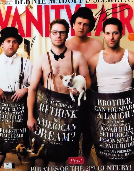 Jonah Hill Seth Rogen Jason Segel Paul Rudd Quad Autographed 11X14 Photo  842231