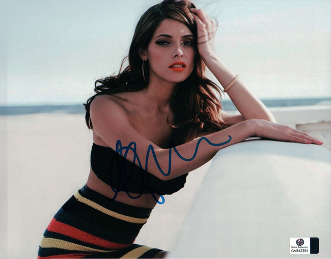 Ashley Greene Signed Autographed 8X10 Photo Gorgeous Sexy Striped Outfit 842354