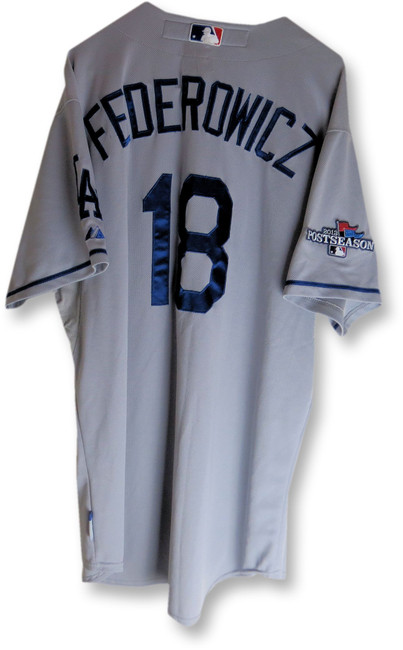 Tim Federowicz Game Used Jersey Dodgers Road Gray 2013 Playoff MLB EK645257