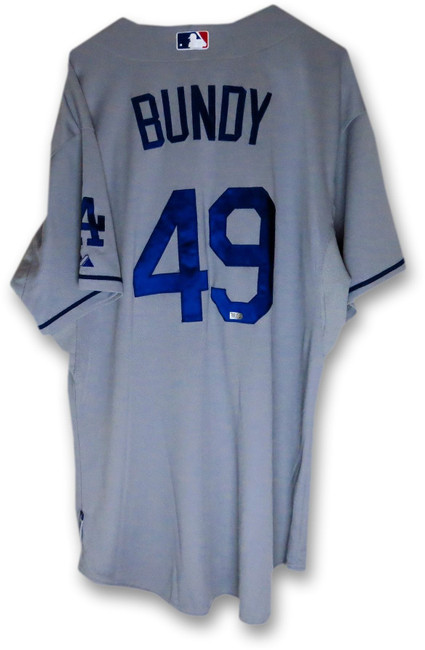 Lorenzo Bundy Team Issue Jersey Dodgers Road Gray 2014 #49 Size 48 HZ351114