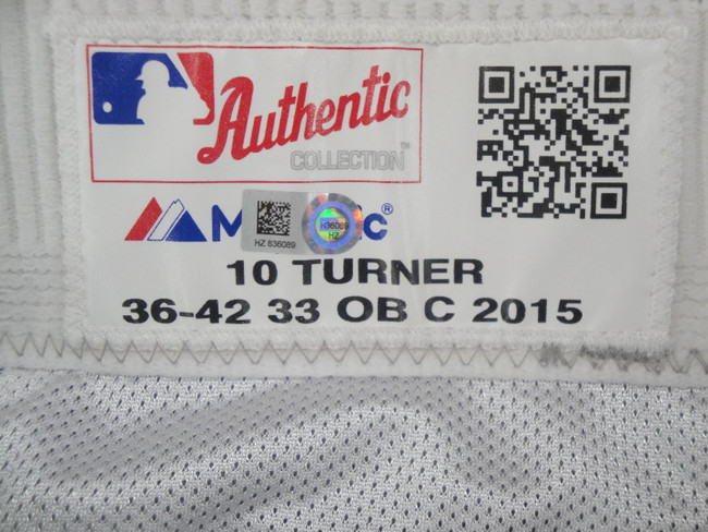 Justin Turner #10 MLB Dodgers Team issued Road Baseball Pants 2015 HZ 836089