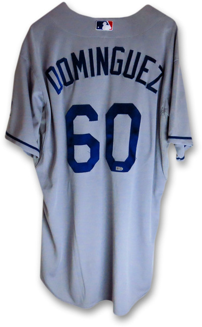 Jose Dominguez Team Issued Jersey Dodgers 2014 Road Gray #60 MLB Holo