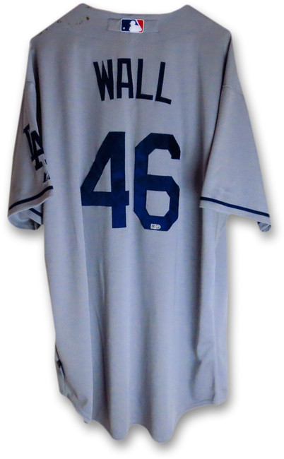 Josh Wall Team Issued Jersey Dodgers 2013 Road Gray #46 MLB Stains HZ844004