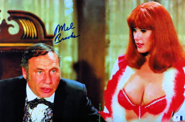 Mel Brooks Signed Autographed 12X18 Photo Blazing Saddles Behind Desk JSA T59331