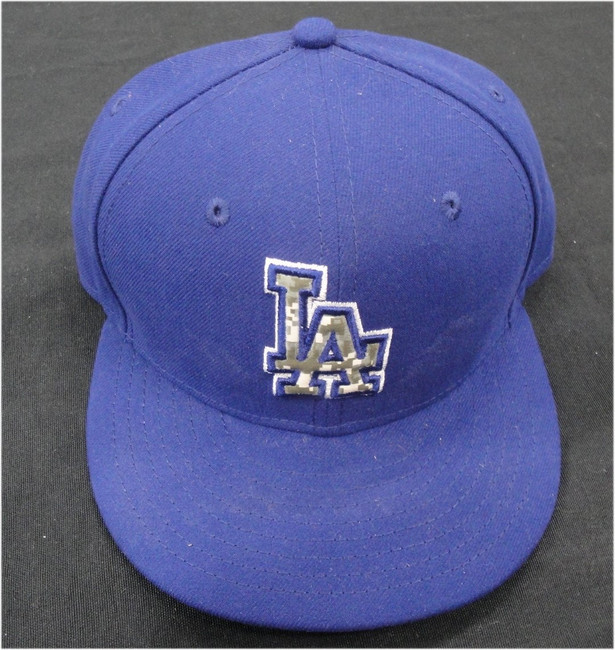 Dave Hansen #25 Dodgers Game Used July 4th  Baseball Cap Hat Size 7 FJ612311