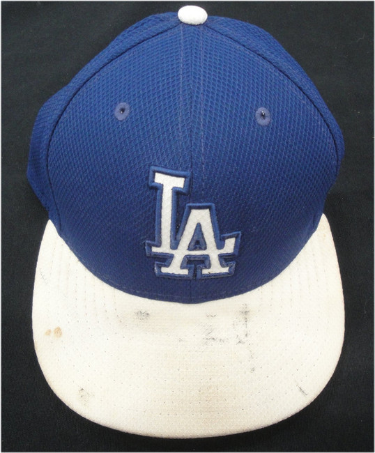 #31 Dodgers Game Used Official MLB  Baseball Cap Hat 7 3/8 shows heavy use