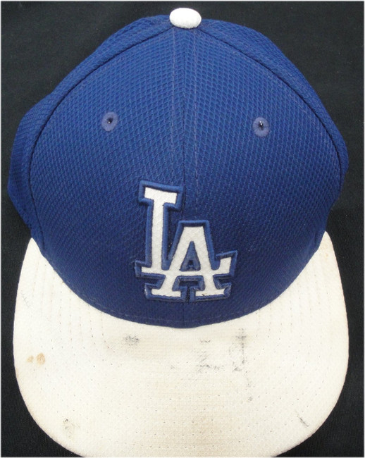 #31 Dodgers Game Used Official MLB Baseball Cap Hat 7 1/8 shows heavy use