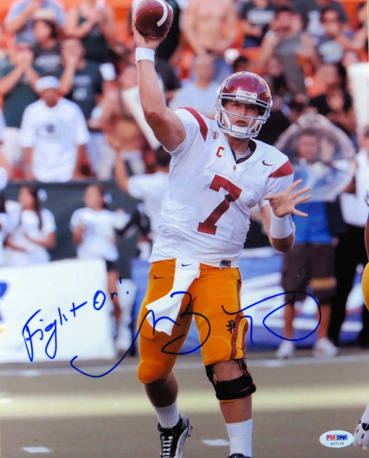 Matt Barkley Signed Autographed 11X14 Photo USC Trojans "Fight On" PSA S37126