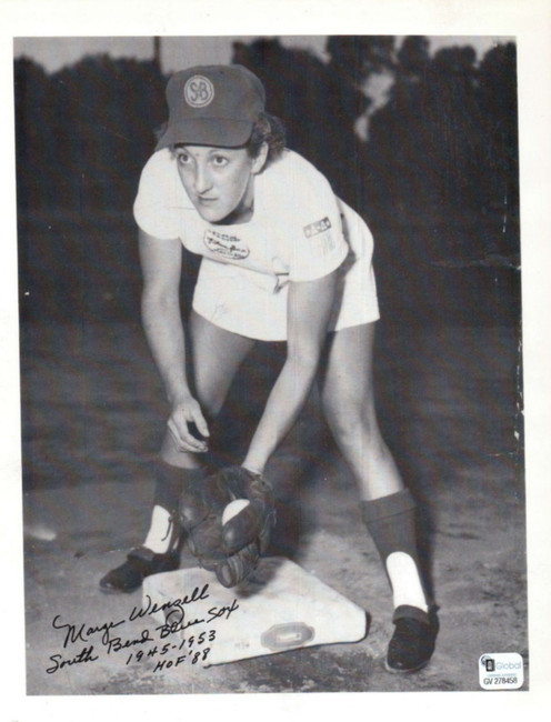 Margaret (Marge) Wenzell Signed 8X10 Photo Autograph Blue Sox Auto GAI COA