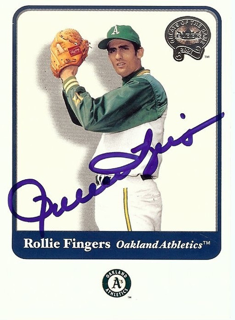 Rollie Fingers Signed Autographed Baseball Card 2001 Fleer Greats MLB FJ176359