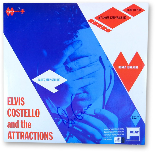 Elvis Costello Signed Autographed Album Cover Blues Keep Calling JSA U16597