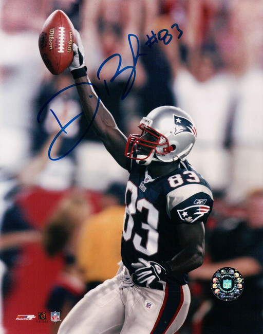 Deion Branch Signed Autographed 8X10 Photo Patriots First Touchdown Image w/COA