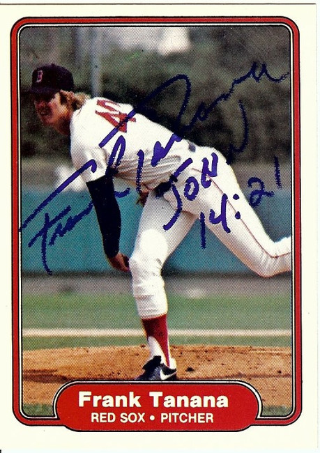 Frank Tanana Signed Autographed Baseball Card 1982 Fleer Red Sox #309 GV865896