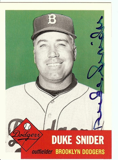 Duke Snider Signed Autographed Baseball Card 1991 Topps Archives 1953 GV865906