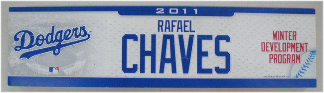 Rafael Chaves 2011 Winter Development Locker Room Nameplate Los Angeles Dodgers