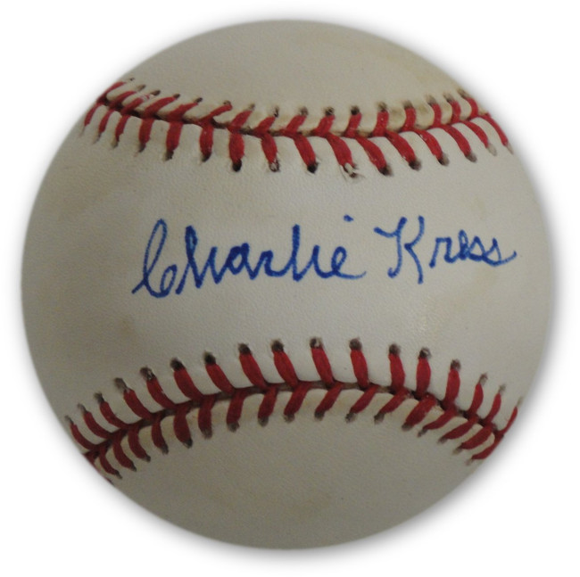 Charlie Kress Hand Signed Autographed MLB NL Baseball Brooklyn Dodgers w/ COA b