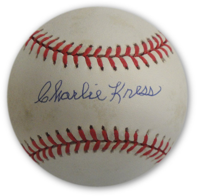 Charlie Kress Hand Signed Autographed MLB NL Baseball Brooklyn Dodgers w/ COA