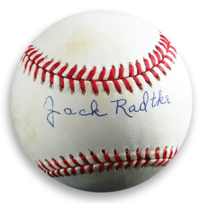 Jack Radtke Signed Autographed Baseball Official NL Brooklyn Dodgers Blue COA