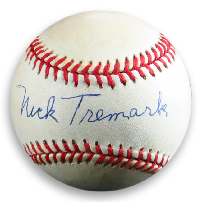 Nick Tremark Signed Autographed Official NL Baseball Brooklyn Dodgers Large COA