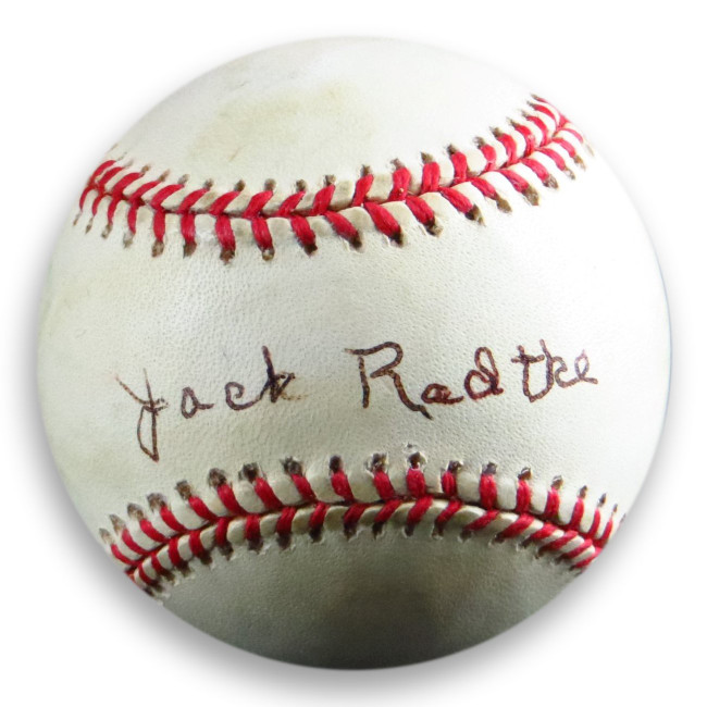 Jack Radtke Signed Autographed Baseball Official NL Brooklyn Dodgers Black COA