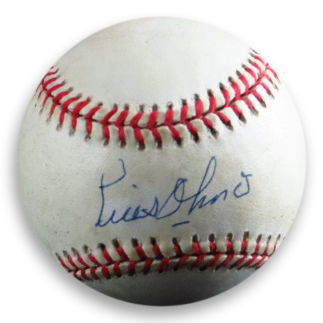 Luis Olmo Signed Autographed Baseball Official NL Ball Brooklyn Dodgers COA