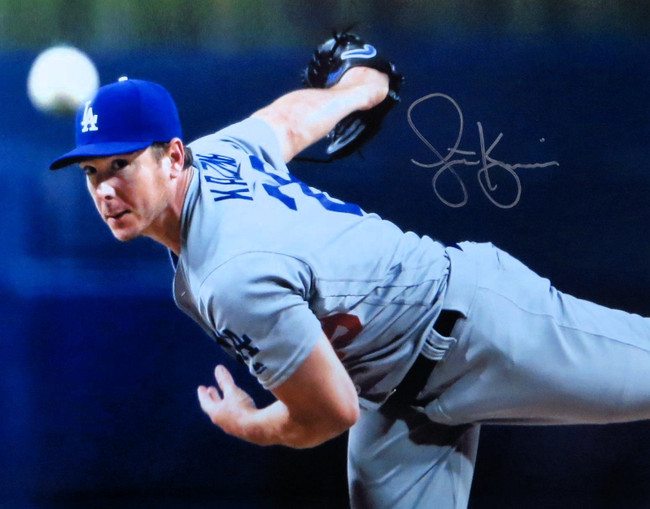 Scott Kazmir Signed Autographed 11X14 Photo LA Dodgers Pitch in Air w/COA