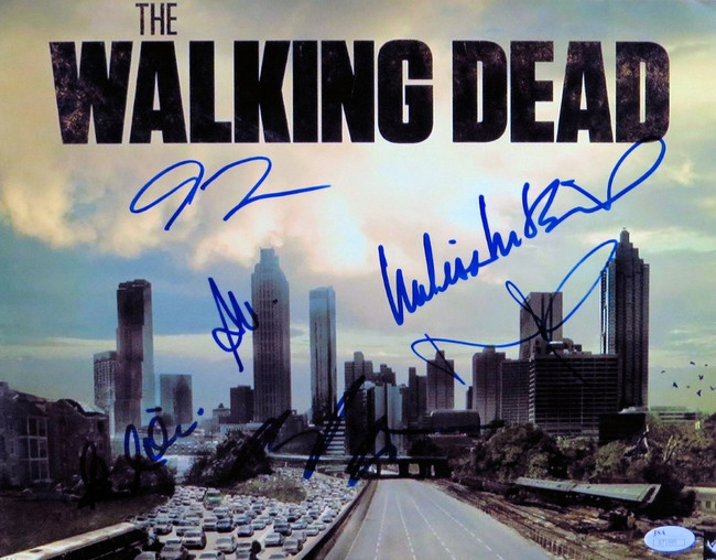 Walking Dead Cast Autographed 11X14 Photo Reedus McDermott McBride + JSA S71595