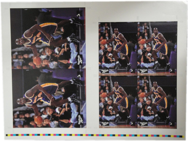 Shaquille O'Neal Unsigned 19x25 Proof Sheet Los Angeles Lakers Away Minor damage