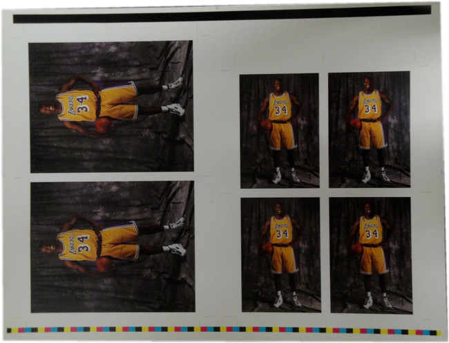 Shaquille O'Neal Unsigned 19x25 Proof Sheet Los Angeles Lakers Home Minor damage