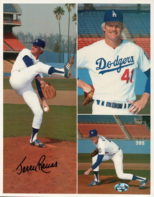 Jerry Reuss Signed 8X10 Photo Autograph LA Dodgers Home Collage #/6500 blue  ink