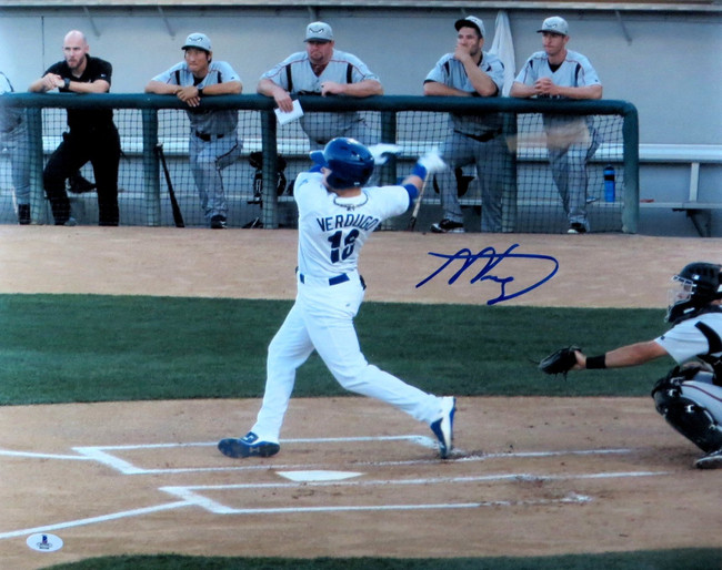Alex Verdugo Signed Autographed 16X20 Photo Dodgers Quakes Big Swing Beckett