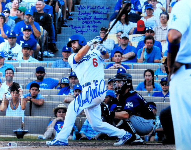 Charlie Culberson Autographed 16X20 Photo Dodgers Scully's Final Call Beckett