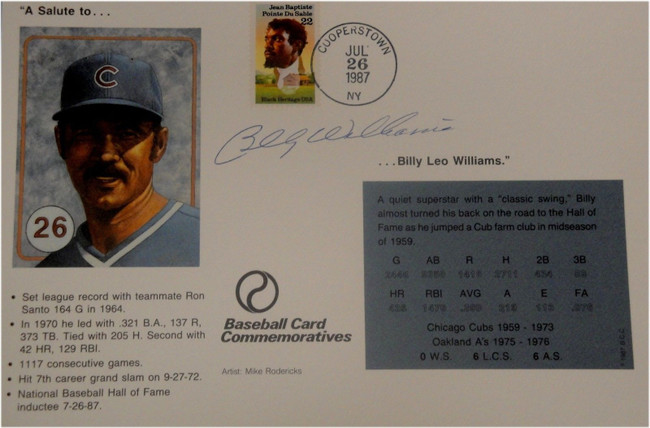 Billy Williams Signed Autographed 6x9 1st Day issue stamp Chicago Cubs COA
