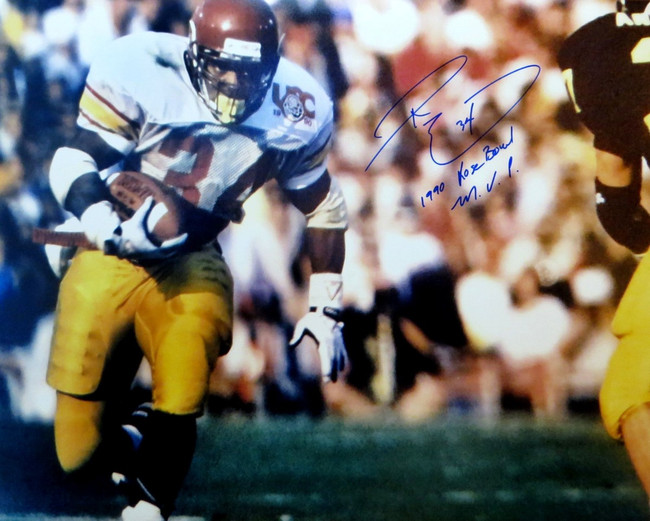 Ricky Ervins Signed Autographed 16X20 Photo USC "1990 Rose Bowl MVP" w/COA
