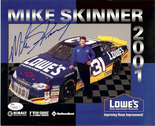 Mike Skinner Signed Autographed 8X10 Promo Photo NASCAR Lowe's Blue JSA T60025