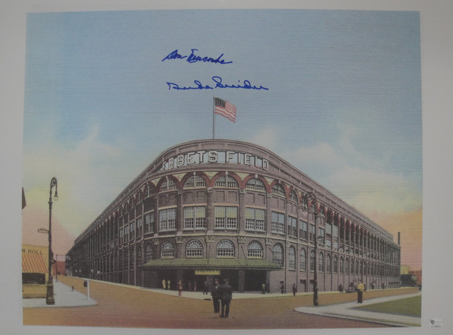 Duke Snider Newcombe Dual Signed Autographed 16x20 Paper Print Ebbets Field JSA