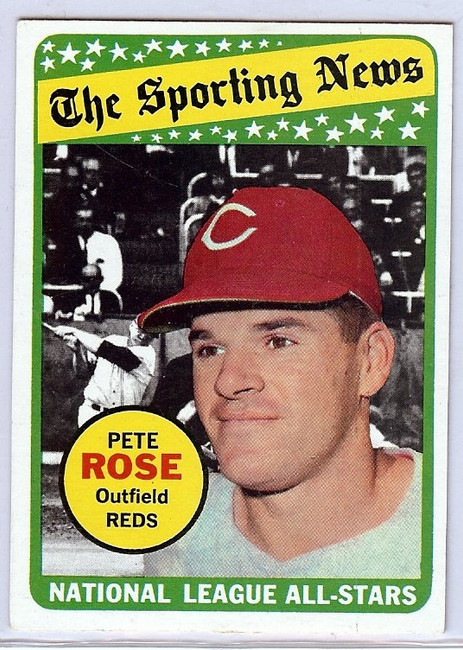 Pete Rose 1969 Topps  All-Star Vintage Baseball Card #424 Cincinnati Reds 1526