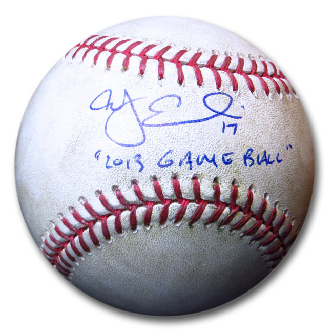 A.J. Ellis Signed Autographed 2013 Game Used Baseball Dodgers JSA S37994
