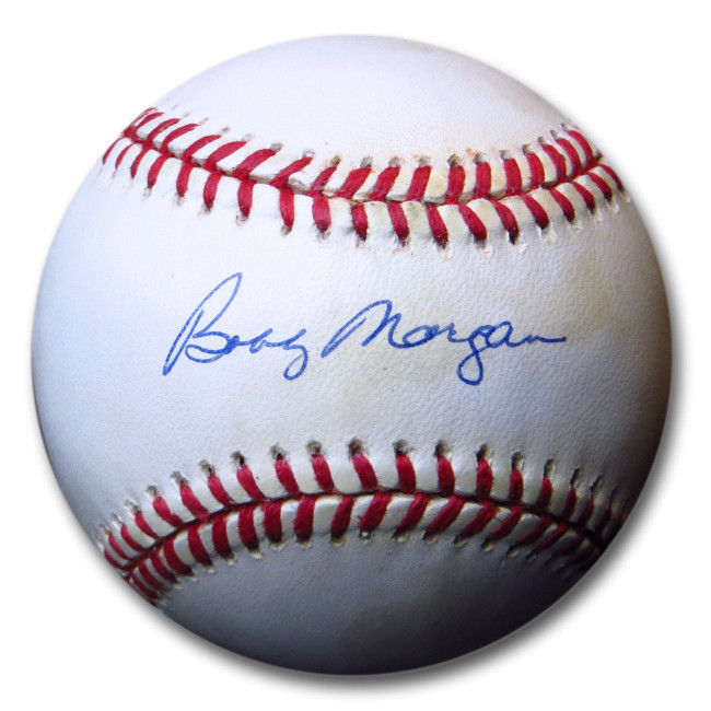 Bobby Morgan Signed Autographed NL Baseball (White) Brooklyn Dodgers Beckett COA