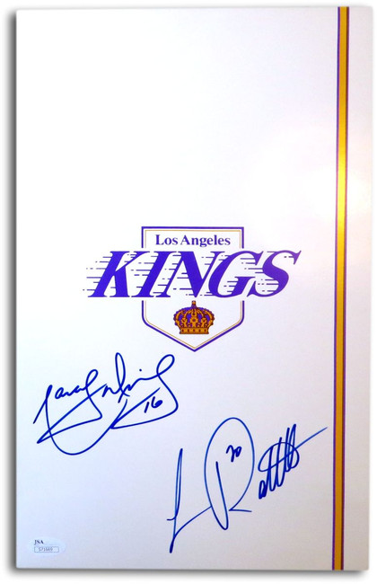 Marcel Dionne Luc Robitaille Signed Autographed File Folder Los Angles Kings JSA