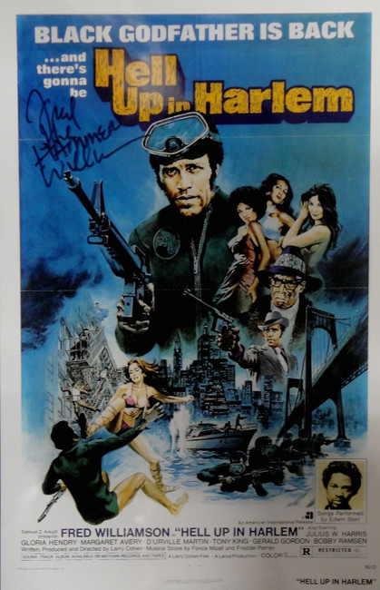 Fred Williamson The Hammer Signed Autographed 11X17 PhotoHell Up In Harlem COA