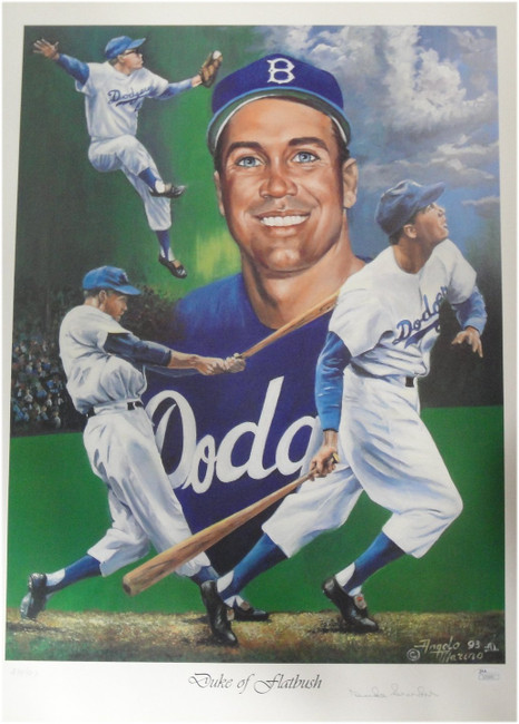 Duke Snider Signed Autographed 18x24 Poster Los Angeles Dodgers Pencil JSA