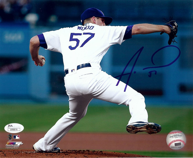 Alex Wood Signed Autographed 8X10 Photo Los Angeles Dodgers Home Pitch JSA COA