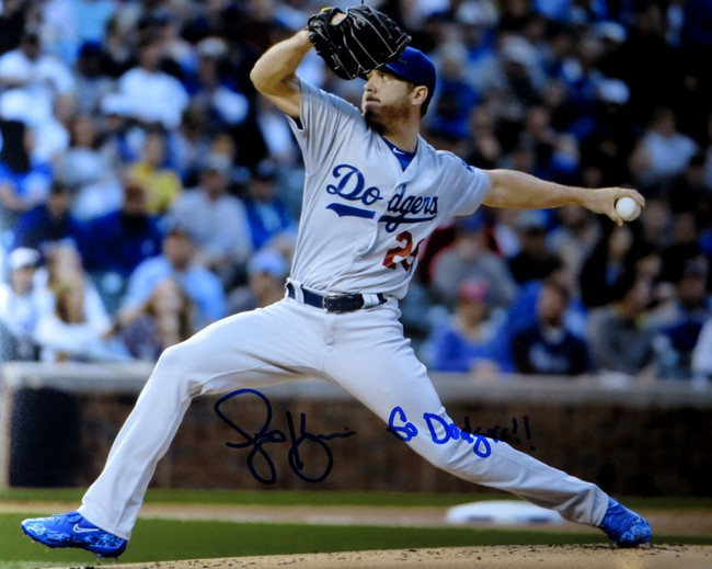 Scott Kazmir Signed Autographed 16X20 Photo Dodgers Blue "Go Dodgers" w/COA
