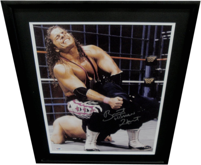 Bret The Hitman Hart  Hand Signed Autographed 16x20 Photo Framed PSA 3A60460