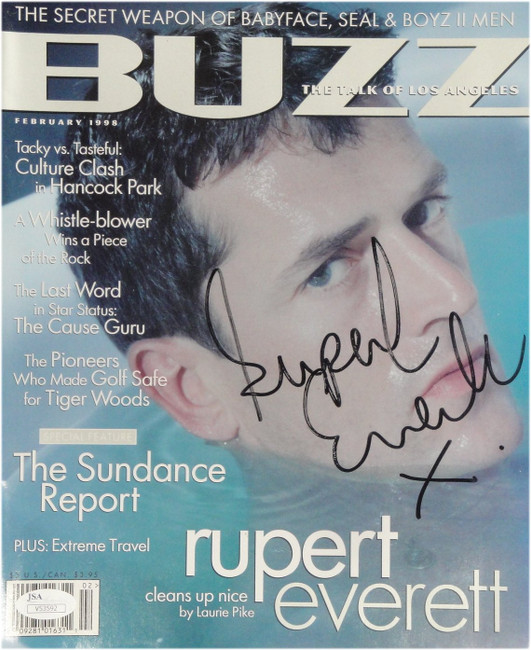 Rupert Everett Autographed Buzz Magazine Cleans Up Nice  JSA 53592