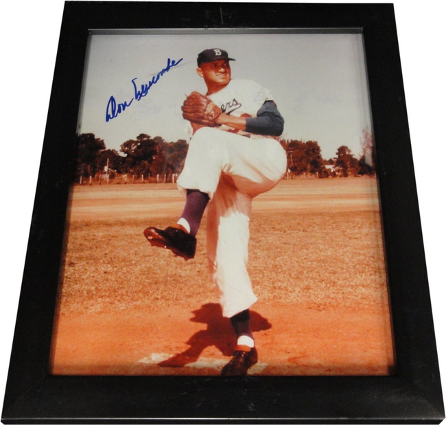 Don Newcombe Hand Signed Framed  8x10 Photo Brooklyn Dodgers COA