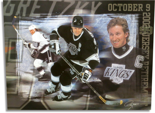 Wayne Gretzky Unsigned 19X26 Photo Poster "Los Angeles Kings Jersey Retirement"