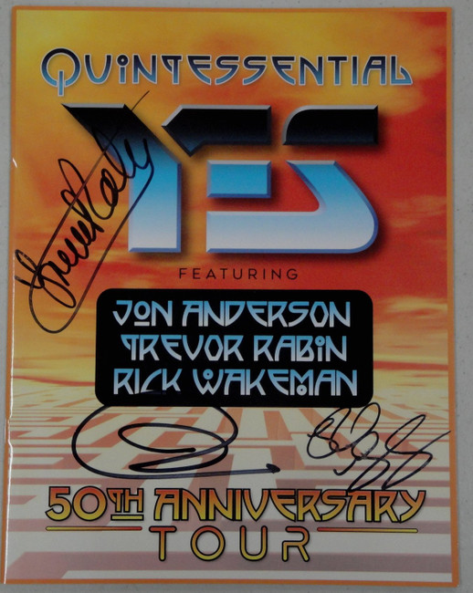 Jon Anderson Trevor Rabin Rick Wakeman Signed Autographed Program Greek Theatre JSA