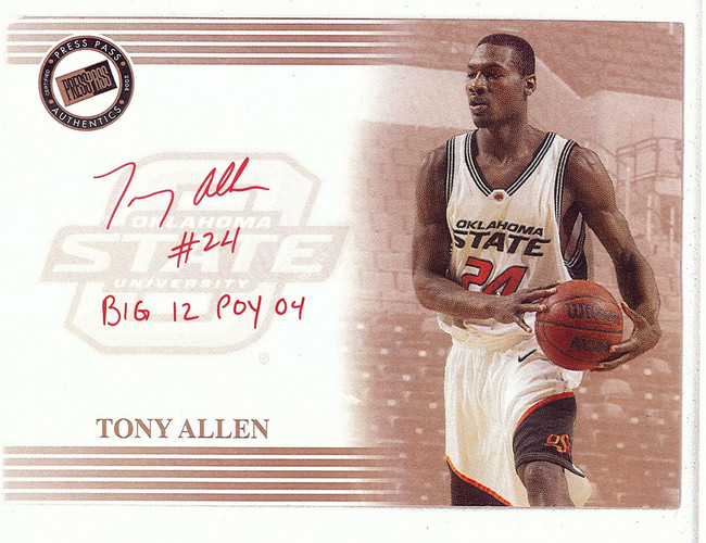 Tony Allen Signed Autographed 8.5X11 Photo Press Pass Enlarged Card w/COA